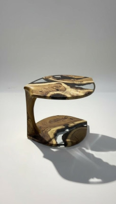 Table basse table d'appoint Table basse Résine époxy Marron Salon Design