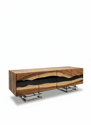 Sideboard Sideboard Commode Résine époxy Marron Salon Bois Commodes