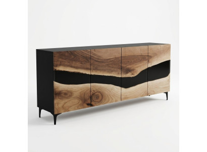 Résine époxy Buffet Commode Marron Salon En bois Buffet Moderne