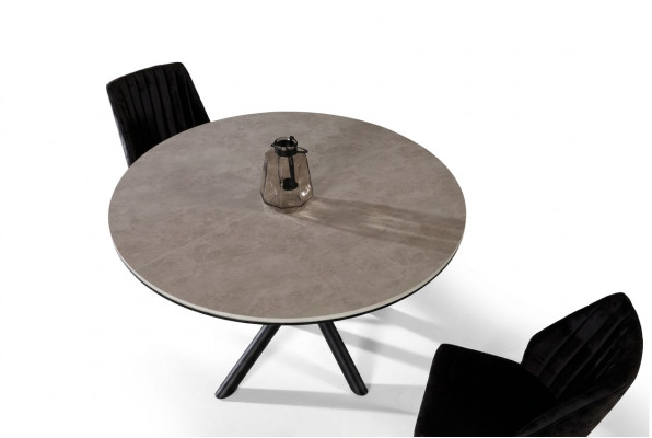 Table à manger Ronde Table à manger Extensible Table de cuisine Bois Gris Tables