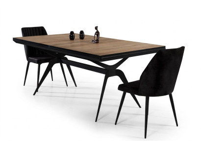 Table de salle à manger de luxe Table de cuisine extensible en bois marron Design