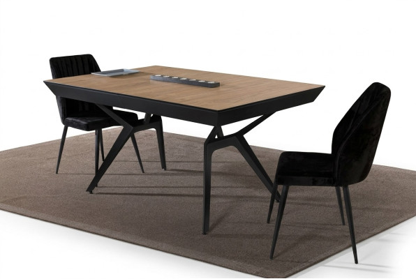Table de la cuisine Table de la salle à manger Extensible Design Luxe Bois Marron Table