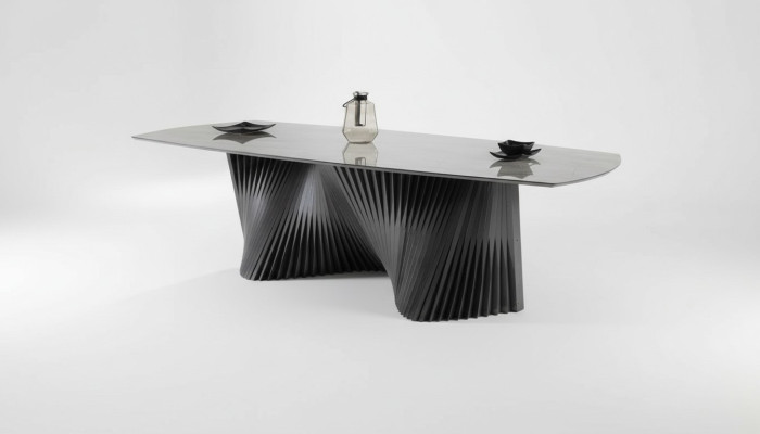 Table de salle à manger Table à manger Table de cuisine Salle à manger Bois Noir Table de luxe