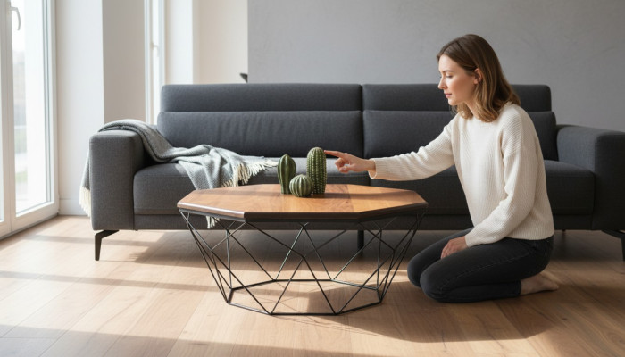 Table basse Table basse Table d'appoint Marron Salon Design Table en bois