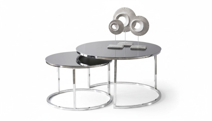 Table basse de luxe ensemble de table d'appoint table basse argent design salon