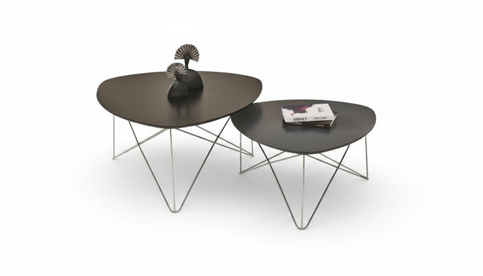 Groupe Table basse Table d'appoint Table basse Gris Ensemble de 2 tables Table en bois