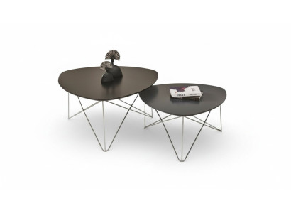 Groupe Table basse Table d'appoint Table basse Gris Ensemble de 2 tables Table en bois
