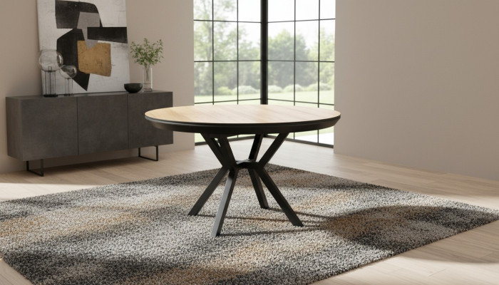 Table de cuisine Table ronde marron Table à manger de luxe Table à manger Salle à manger en bois
