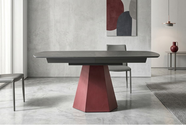 Table à manger Table de cuisine extensible Design Table en bois de luxe Gris