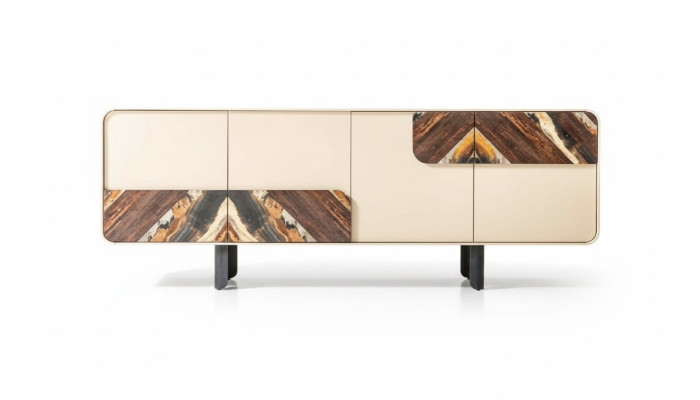 Buffet Commode Commode Beige Bois Mobilier Moderne Armoire Design