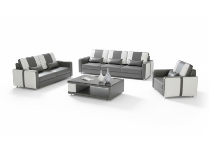 Complet e Sofa ensemble de canapé ensemble de canapé de luxe ensemble de canapé en similicuir gris 321