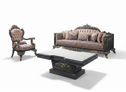 Ensemble de canapé de luxe complet, ensemble de canapé gris en tissu rembourré.
