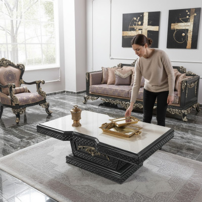 Table basse Table de salon Table d'appoint Consoles Gris Bois Table
