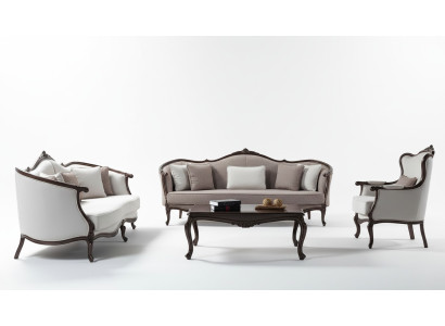 Ensemble de canapé trois places fauteuil canapé en tissu gris suite de canapé rembourré canapé
