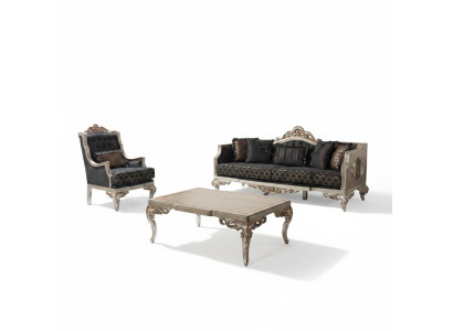 Canapé rembourré ensemble canapé ensemble de fauteuil 3 places canapé en tissu gris table 3 pièces