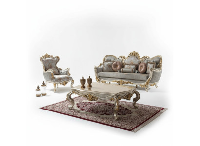 Ensemble de canapés rembourrés Ensemble de canapés Trois places Fauteuil Canapé en tissu Canapés bleus