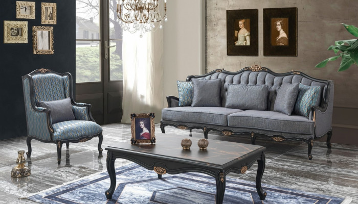 Canapé ensemble de canapés canapé canapé en tissu canapé rembourré set gris chesterfield
