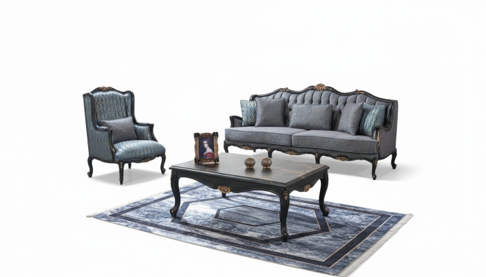 Canapé ensemble de canapés canapé canapé en tissu canapé rembourré set gris chesterfield