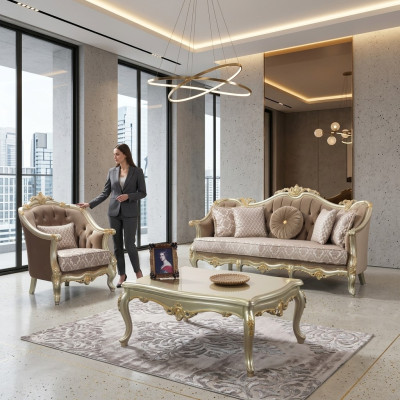 Canapé en tissu canapé rembourré canapé ensemble canapé beige ensemble chesterfield