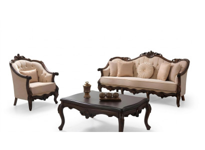 Canapé rembourré ensemble de canapé canapé en tissu beige canapé chesterfield ensemble