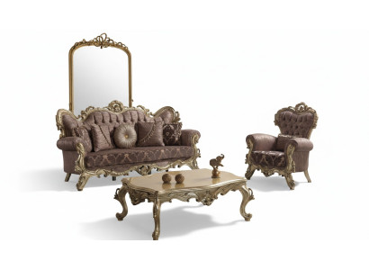 Ensemble de canapé Chesterfield, canapé rembourré, canapé, canapé en tissu violet.