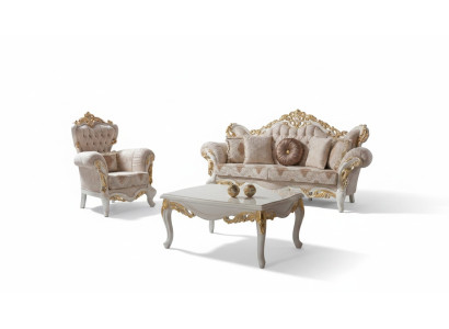Ensemble de canapé de luxe complet E ensemble de canapé beige Canapé rembourré Canapé en tissu Sofa