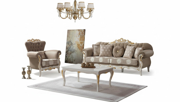 Ensemble canapé set de canapé canapé rembourré canapé en tissu canapé trois places ensemble marron sofa