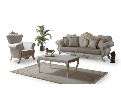 Ensemble de canapé de luxe complet, ensemble de canapé en tissu beige canapé rembourré sof.