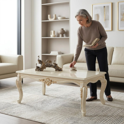 Table basse Table de salon Table d'appoint Consoles Beige Bois Table