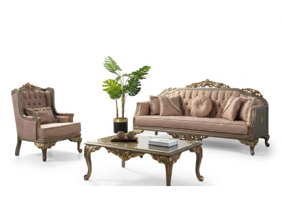 Ensemble de canapé en tissu beige de luxe complet