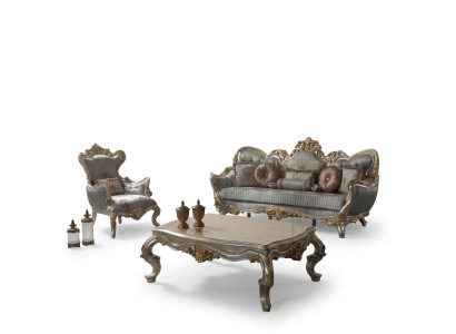Ensemble de canapé de luxe complet, ensemble de canapé gris canapé en tissu rembourré