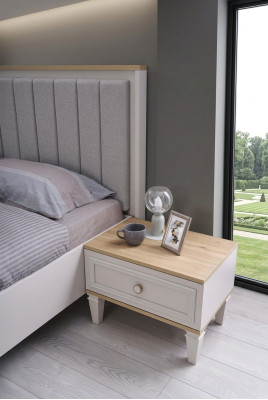 Groupe Table de chevet Consoles Bois Côté Chambre Gris Table de nuit