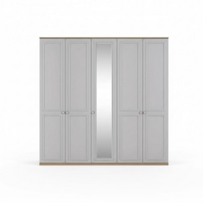 Armoire Chambre Armoire Armoire Gris Bois Miroir 5 Portes