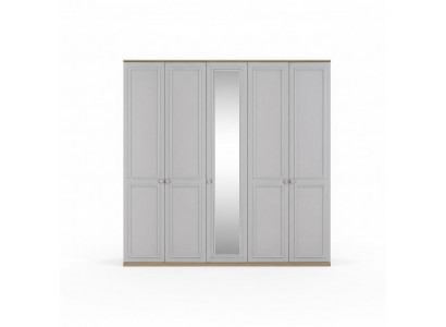 Armoire Chambre Armoire Armoire Gris Bois Miroir 5 Portes