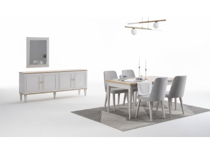 Mobilier de salle à manger Ensemble de salle à manger Salle à manger Table de salle à manger Chaises Bois Gris Ensemble 9 pièces