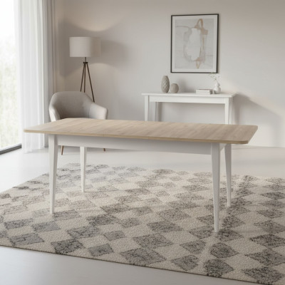 Table à manger Table extensible Table de salle à manger Bois Gris Table de salle à manger