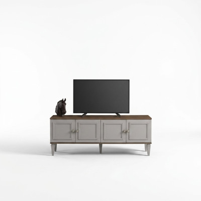 Suite Wood mobilier TV Stand Table basse Gris Meuble TV Cabinet Lowboard Set