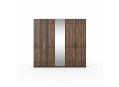 Armoire Armoire Armoire Chambre Armoire Marron Bois Miroir 5 Portes