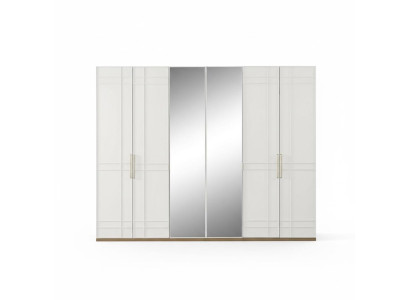 Armoires Vêtements Armoire Blanc Bois Miroir 6 portes neuf