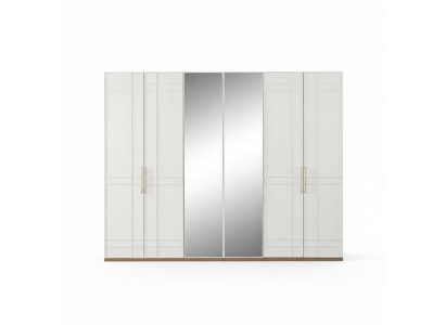Armoires Vêtements Armoire Blanc Bois Miroir 6 portes neuf