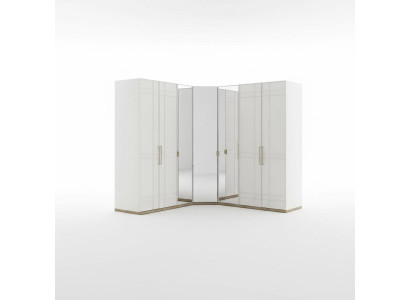 Armoire d'angle Armoire Armoires Blanc Bois Miroir 7 portes Grand