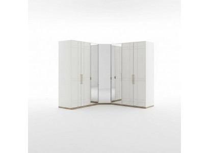 Armoire d'angle Armoire Armoires Blanc Bois Miroir 7 portes Grand