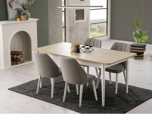 Set de salle à manger Suite Salle à manger Table de salle à manger Ensemble de 7 pièces Salle à manger Blanc Bois