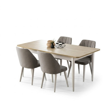 Set de salle à manger Suite Salle à manger Table de salle à manger Ensemble de 7 pièces Salle à manger Blanc Bois