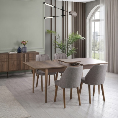 Set de salle à manger complet moderne Ensemble de salle à manger Table à manger Set de salle à manger 7 pièces Salle à manger Bois brun