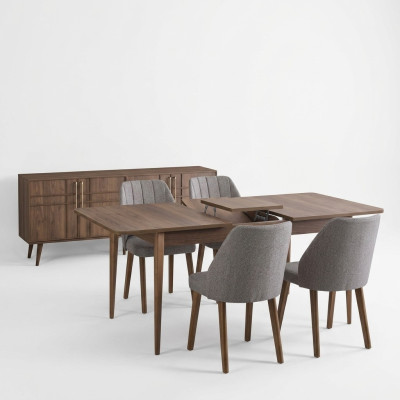 Set de salle à manger complet moderne Ensemble de salle à manger Table à manger Set de salle à manger 7 pièces Salle à manger Bois brun