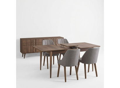 Set de salle à manger complet moderne Ensemble de salle à manger Table à manger Set de salle à manger 7 pièces Salle à manger Bois brun