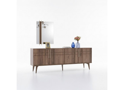 Suite Buffet avec miroir Commode en bois Marron Salle à manger