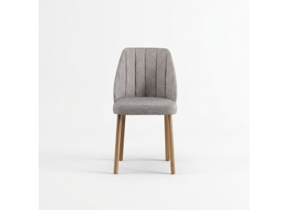 Chaise de salle à manger Groupe Ensemble de 6 chaises Tissu Gris Salle à manger Place assise