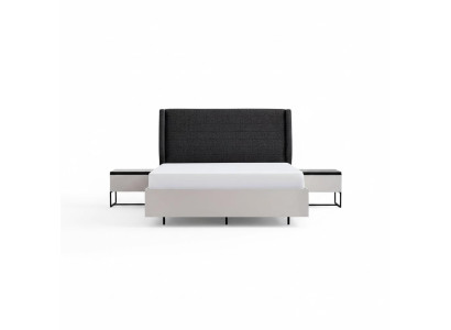 Meubles de chambre complète Lit double Bois 3 pièces Design Blanc Ensemble de lit
